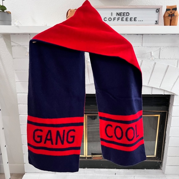 Sandro ‘Cool Gang’ Reversible Wool Scarf - Picture 1 of 5